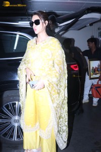 actress kriti sanon seen in a yellow salwar dress in mumbai