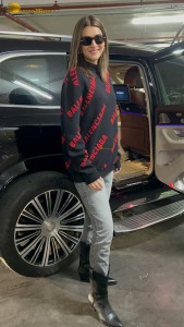 actress Kriti Sanon making a fashion statement at mumbai airport with a stylish look