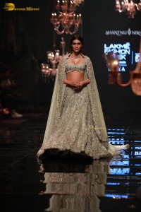 Actress Kriti Sanon doing a ramp walk in Mumbai