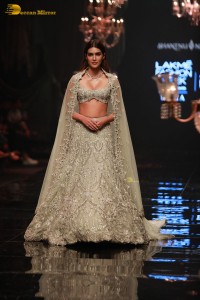 Actress Kriti Sanon doing a ramp walk in Mumbai