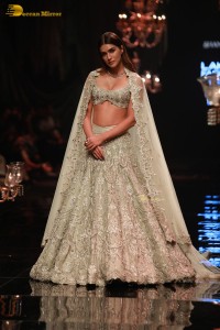 Actress Kriti Sanon doing a ramp walk in Mumbai