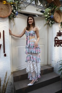 Kriti Sanon and her sister Nupur Sanon attend the launch of their fashion label No Boundaries