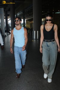 Tiger Shroff and Kriti Sanon spotted at Mumbai Airport on Oct 19, 2023