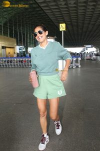 actress Kubbra Sait gorgeous in green shorts and t-shirt