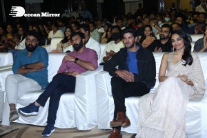 Malayalam and Telugu film Kurup Pre-Release Event attended by Dulquer Salmaan, Sobhita Dhulipala and others