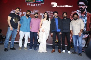 Malayalam and Telugu film Kurup Pre-Release Event attended by Dulquer Salmaan, Sobhita Dhulipala and others