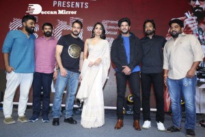 Malayalam and Telugu film Kurup Pre-Release Event attended by Dulquer Salmaan, Sobhita Dhulipala and others