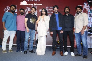 Malayalam and Telugu film Kurup Pre-Release Event attended by Dulquer Salmaan, Sobhita Dhulipala and others