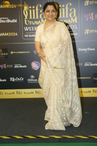 Indian actress Kushboo lovely in a yellow saree