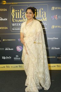 Indian actress Kushboo lovely in a yellow saree