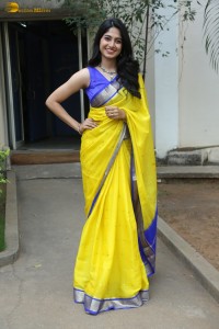 actress Kushee Ravi beautiful in a yellow saree
