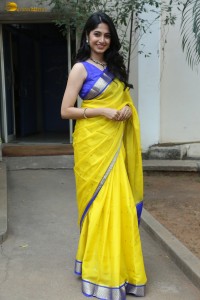 actress Kushee Ravi beautiful in a yellow saree