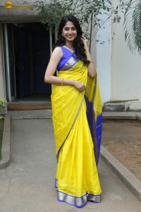 actress Kushee Ravi beautiful in a yellow saree