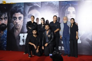 Trailer Launch of Kuttey attended by Arjun Kapoor, Tabu and Naseeruddin Shah