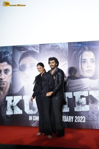Trailer Launch of Kuttey attended by Arjun Kapoor, Tabu and Naseeruddin Shah