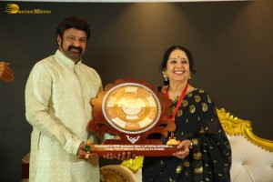 Indian Actress L. Vijayalakshmi presented with NTR Award on October 31, 2022