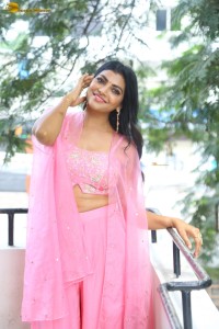 actress lahari ravishing looks in a pink lehenga choli