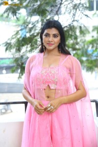 actress lahari ravishing looks in a pink lehenga choli