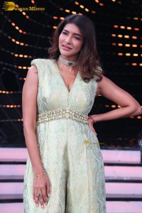 actress Lakshmi Manchu in a light green dress