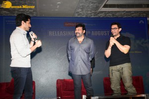 Pictures from the Trailer Launch of the Telugu version of Aamir Khan's movie 'Lal Singh Chaddha' - attended by Chiranjeevi, Naga Chaitanya and Aamir Khan