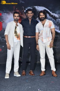 Laththi movie teaser launch attended by Vishal, Udhayanidhi Stalin, Sunaina and Nassar