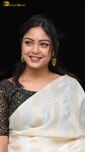 Actress lavannya sahukara in a white saree