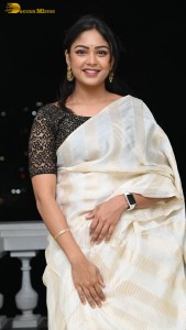 Actress lavannya sahukara in a white saree