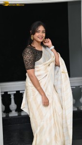 Actress lavannya sahukara in a white saree