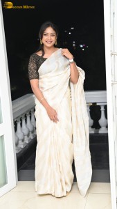 Actress lavannya sahukara in a white saree