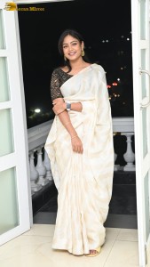 Actress lavannya sahukara in a white saree