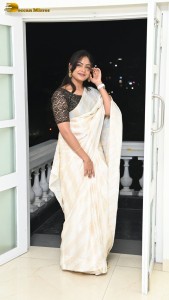 Actress lavannya sahukara in a white saree