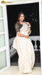 Actress lavannya sahukara in a white saree