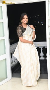 Actress lavannya sahukara in a white saree