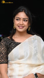 Actress lavannya sahukara in a white saree