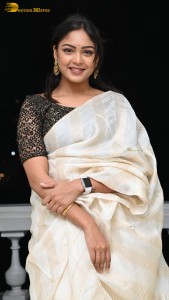 Actress lavannya sahukara in a white saree