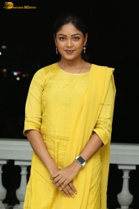 actress lavannya sahukara in a yellow salwar kameez