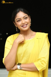 actress lavannya sahukara in a yellow salwar kameez