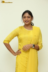 actress lavannya sahukara in a yellow salwar kameez