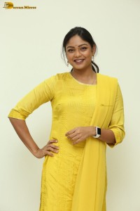 actress lavannya sahukara in a yellow salwar kameez
