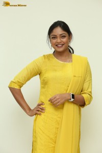 actress lavannya sahukara in a yellow salwar kameez