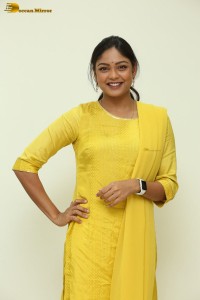 actress lavannya sahukara in a yellow salwar kameez