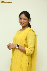 actress lavannya sahukara in a yellow salwar kameez