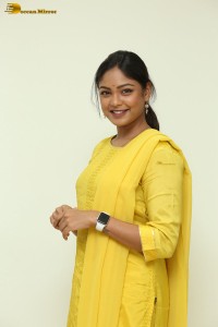 actress lavannya sahukara in a yellow salwar kameez