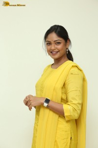 actress lavannya sahukara in a yellow salwar kameez