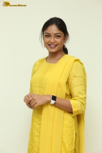 actress lavannya sahukara in a yellow salwar kameez