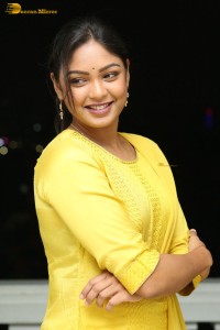 actress lavannya sahukara in a yellow salwar kameez