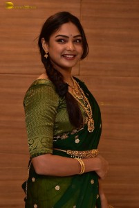 actress Lavannya Sahukara cute in a green half saree
