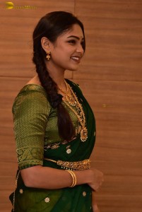 actress Lavannya Sahukara cute in a green half saree