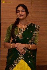 actress Lavannya Sahukara cute in a green half saree