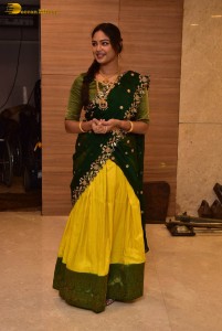 actress Lavannya Sahukara cute in a green half saree